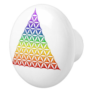 Flower Of Life / Blume des Lebens - pyramid chakra Ceramic Knob