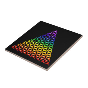 Flower Of Life / Blume des Lebens - pyramid chakra Ceramic Tile