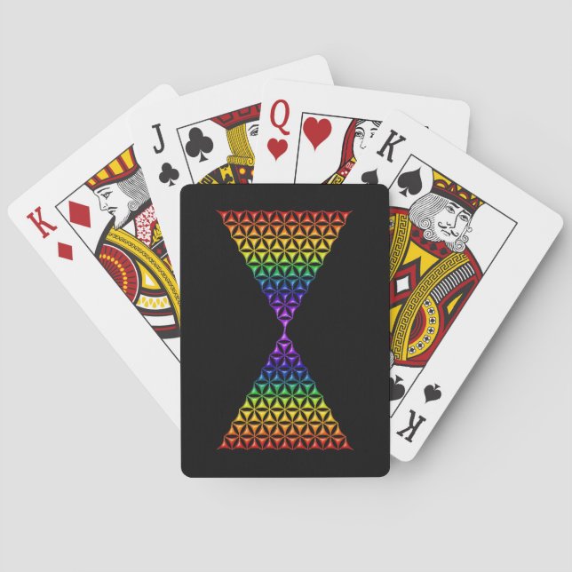 Flower Of Life / Blume des Lebens - pyramid chakra Playing Cards (Back)