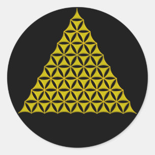 Flower Of Life / Blume des Lebens - pyramid gold Classic Round Sticker