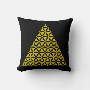 Flower Of Life / Blume des Lebens - pyramid gold Cushion