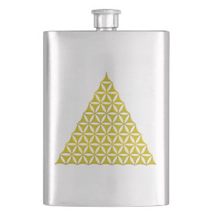 Flower Of Life / Blume des Lebens - pyramid gold Hip Flask