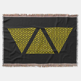 Flower Of Life / Blume des Lebens - pyramid gold Throw Blanket