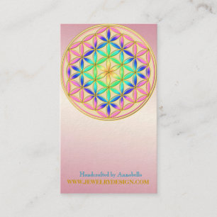 Flower of Life Blume des Lebens Romantic Colours Business Card