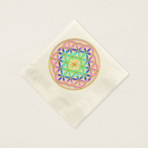 Flower of Life Blume des Lebens Romantic Colours Napkin