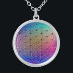 Flower of Life Blume des Lebens Romantic Silver Plated Necklace<br><div class="desc">Spiritual Symbol ART. The Flower of Life (Blume des Lebens) is a Sacred Geometry pattern of the Universe which can be found in all major religions of the world. The "Flower of Life" contains the patterns of creation as they emerged from the "Great Void". Everything is made from the Creator's...</div>