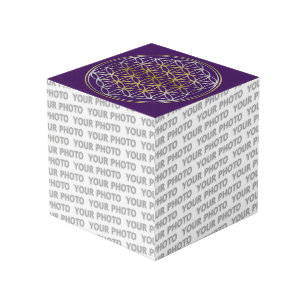 Flower Of Life / Blume des Lebens - silver gold Cube