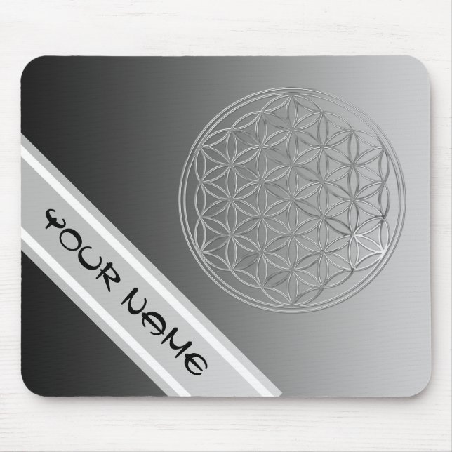 Flower Of Life / Blume des Lebens - silver Mouse Pad (Front)