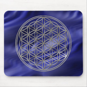 Flower Of Life / Blume des Lebens - silver Mouse Pad