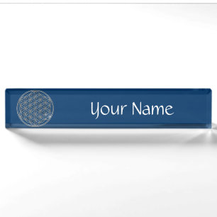 Flower of Life / Blume des Lebens - SILVER Nameplate
