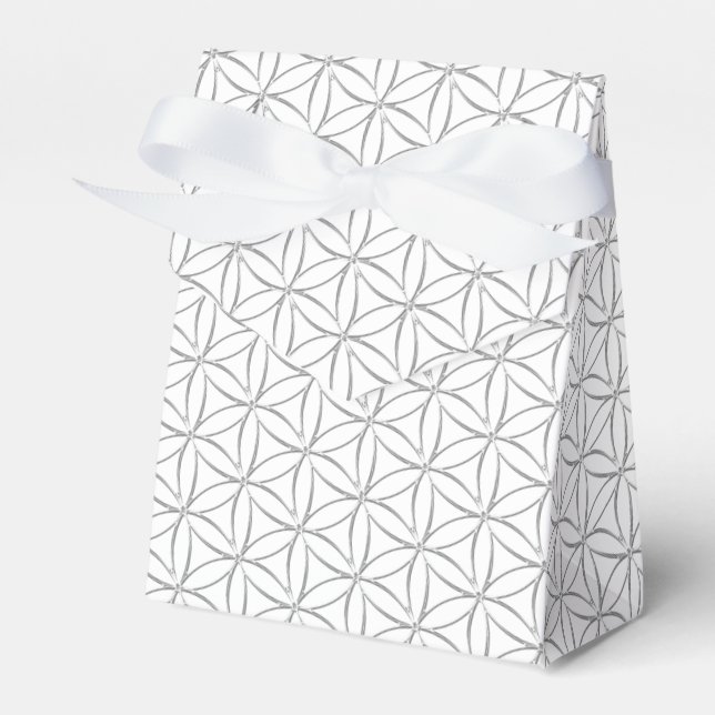 Flower of Life / Blume des Lebens - silver pattern Favour Box (Front Side)