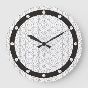 Flower of Life / Blume des Lebens - silver pattern Large Clock