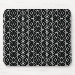Flower of Life / Blume des Lebens - silver pattern Mouse Pad