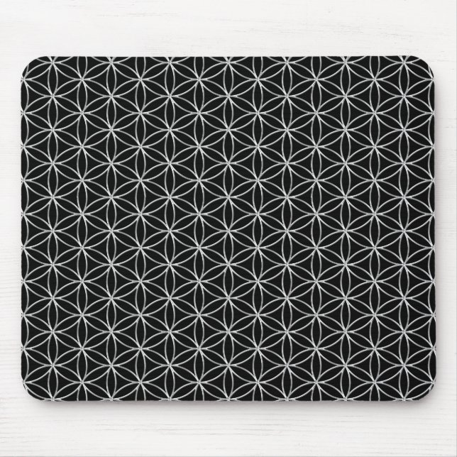 Flower of Life / Blume des Lebens - silver pattern Mouse Pad (Front)