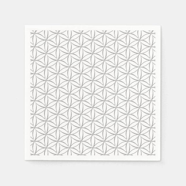 Flower of Life / Blume des Lebens - silver pattern Napkin (Front)