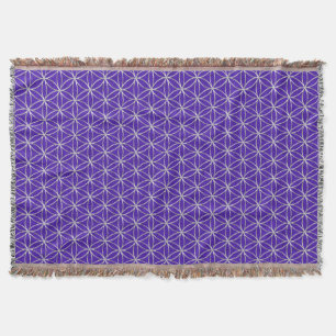 Flower of Life / Blume des Lebens - silver pattern Throw Blanket