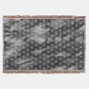 Flower of Life / Blume des Lebens - silver pattern Throw Blanket