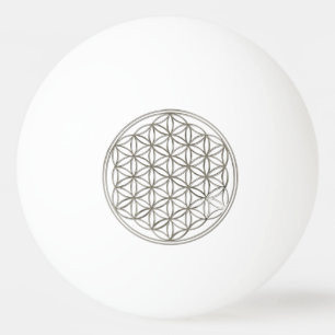 Flower Of Life / Blume des Lebens - silver Ping Pong Ball