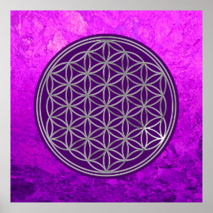 Flower Of Life / Blume des Lebens - SILVER Poster