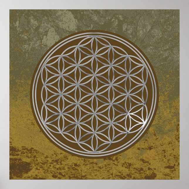 Flower Of Life / Blume des Lebens - SILVER Poster (Front)