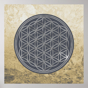 Flower Of Life / Blume des Lebens - SILVER Poster