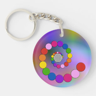Flower of Life / Blume des Lebens - spiral dots Key Ring