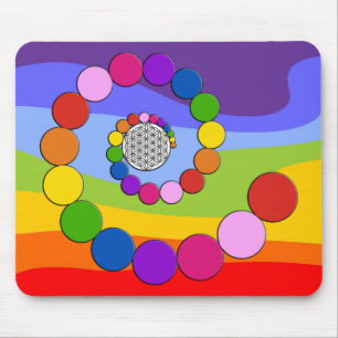 Flower of Life / Blume des Lebens - spiral dots Mouse Pad