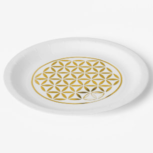 Flower Of Life / Blume des Lebens - stamp GOLD Paper Plate