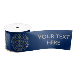 Flower Of Life / Blume des Lebens - stamp SILVER Satin Ribbon