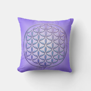 Flower of Life / Blume des Lebens - stamp violet Cushion
