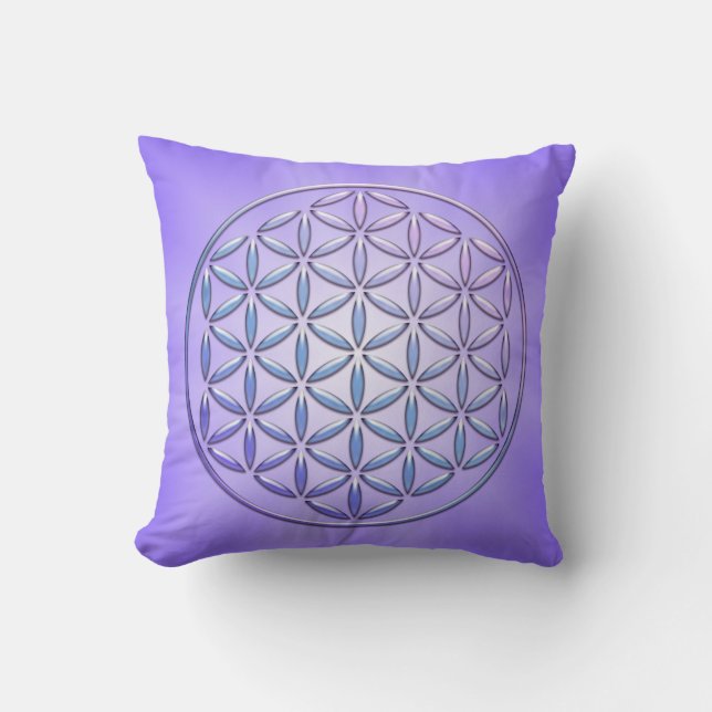 Flower of Life / Blume des Lebens - stamp violet Cushion (Front)