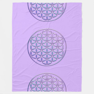 Flower Of Life / Blume des Lebens - stamp violet Fleece Blanket