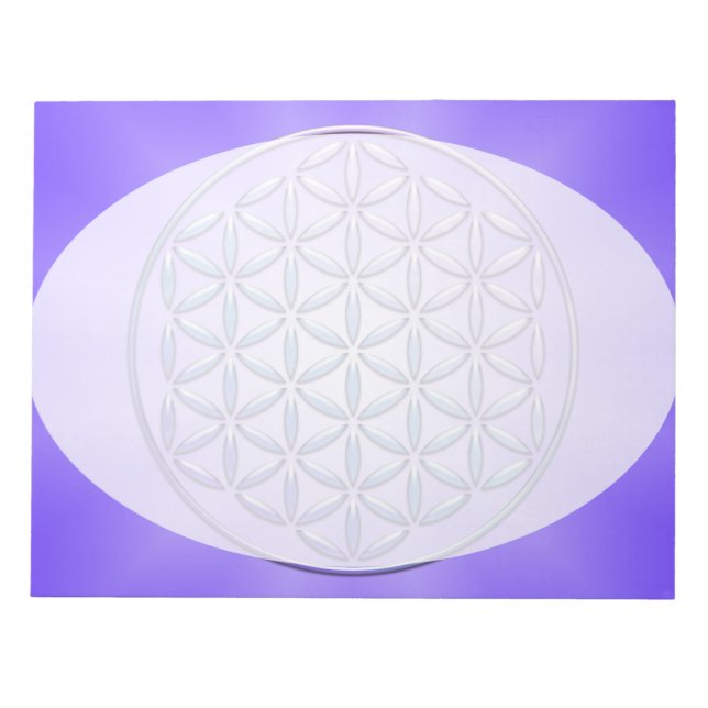 Flower of Life / Blume des Lebens - stamp violet Notepad (Front)