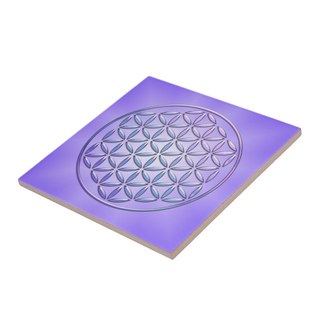 Flower of Life / Blume des Lebens - stamp violet Tile (Side)