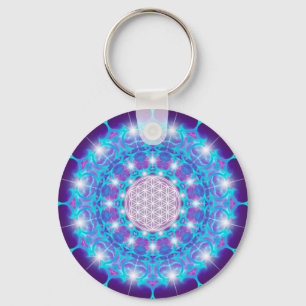 FLOWER OF LIFE/Blume des Lebens Stars Mandala Key Ring