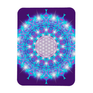 FLOWER OF LIFE/Blume des Lebens Stars Mandala Magnet