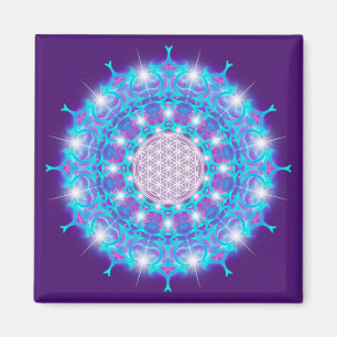FLOWER OF LIFE/Blume des Lebens Stars Mandala Magnet