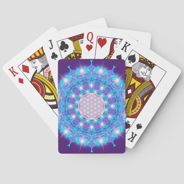 FLOWER OF LIFE/Blume des Lebens Stars Mandala Playing Cards (Back)