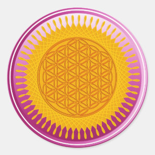 Flower Of Life / Blume des Lebens - SUNNY plum Classic Round Sticker