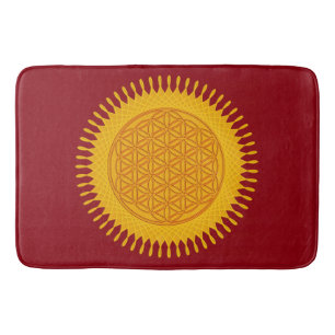 Flower Of Life / Blume des Lebens - SUNNY yellow Bath Mat