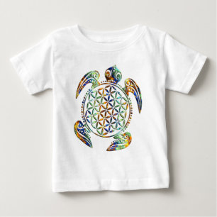 Flower of Life / Blume des Lebens - turtle Baby T-Shirt