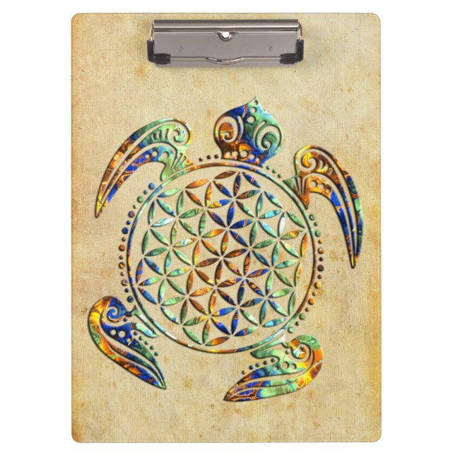 Flower of Life / Blume des Lebens - turtle Clipboard (Front)