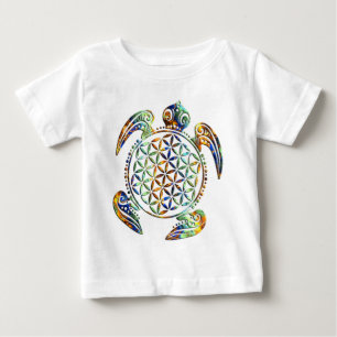 Flower of Life / Blume des Lebens - turtle coloure Baby T-Shirt