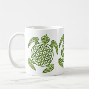 Flower of Life / Blume des Lebens - turtle green Coffee Mug