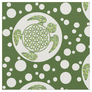 Flower Of Life / Blume des Lebens - turtle green Fabric