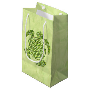 Flower Of Life / Blume des Lebens - turtle green Small Gift Bag