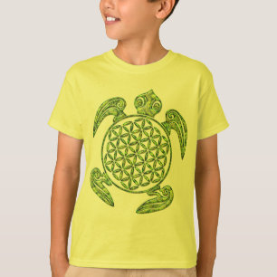 Flower of Life / Blume des Lebens - turtle green T-Shirt