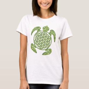 Flower of Life / Blume des Lebens - turtle green T-Shirt
