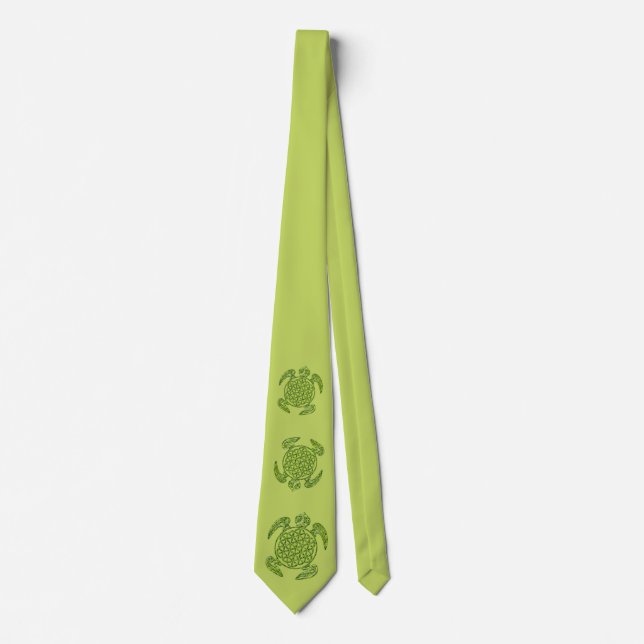 Flower of Life / Blume des Lebens - turtle green Tie (Front)