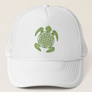 Flower of Life / Blume des Lebens - turtle green Trucker Hat